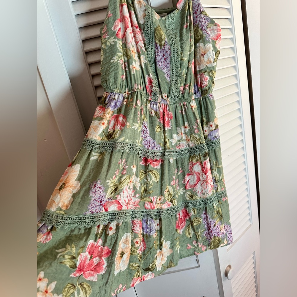 Blu Pepper Olive Lace Mini Dress - Picture 4 of 5